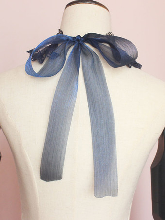 スイートロリータアクセサリー ディープブルーチェーン レースチョーカー その他