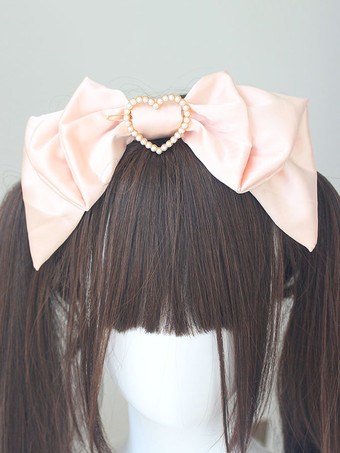 ロココ風ロリータ帽子 リボン フリル アクセサリー ポリエステル ピンク ロリータ アクセサリー