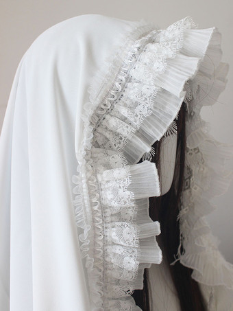 ゴシックロリータアクセサリーホワイトフリルレースヘッドウェアその他