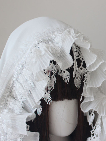 ゴシックロリータアクセサリーホワイトフリルレースヘッドウェアその他