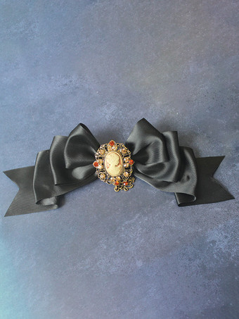 ゴシックロリータ帽子 バーガンディ フリル リボン アクセサリー ポリエステル ロリータ アクセサリー