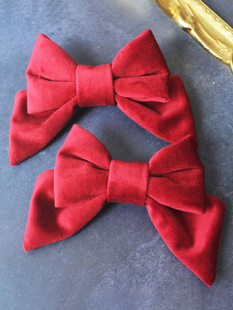 ゴシックロリータ帽子 バーガンディ フリル リボン アクセサリー ポリエステル ロリータ アクセサリー