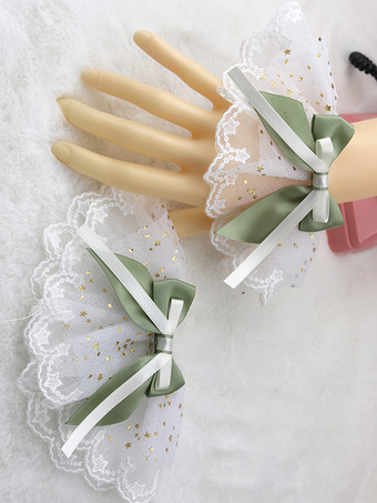 グリーン スイートロリータアクセサリー ライトスカイブルー フリル リボン オーバースリーブ その他