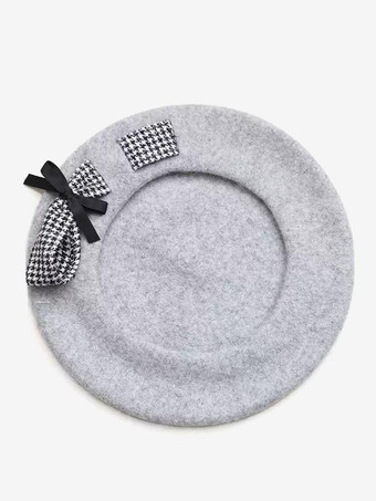 スイートロリータ帽子リボンアクセサリーカラーブロックポリエステルライトグレーロリータアクセサリー