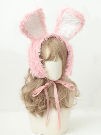 ピンクロココ風ロリータアクセサリー黒帽子カラーブロックその他