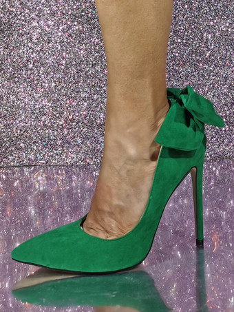 レディース ハイヒール プラスサイズ パンプス スティレットヒール マイクロスエードアッパー