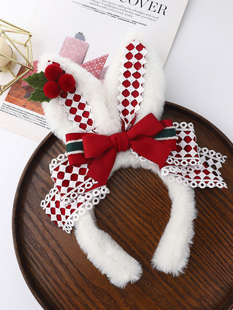 スイートロリータアクセサリー 赤いリボン チェック柄の帽子 その他
