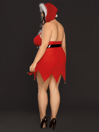 クリスマスコスチューム レディース ドレスセット ベルト付き