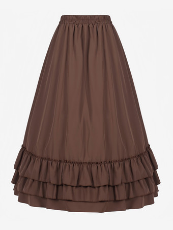 黒のレトロコスチューム フリル マリーアントワネット ロングスカート