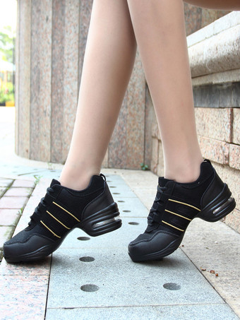 Or noirChaussures de danse jazz Chaussures de danse à bout rond noires et dorées