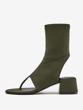 verde oscuroBotas de verano de poliéster para mujer en