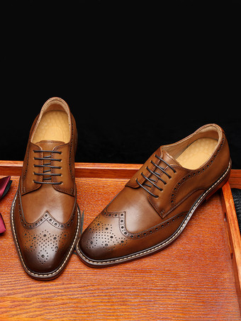 男性用ドレスシューズ 高品質スクエアトゥ PUレザー プロム ウェディングシューズ