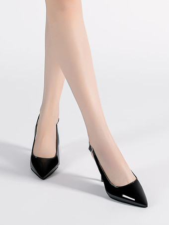 ブライダルシューズ ブラック ブライダルシューズ パテントPUアッパー ポインテッドトゥ