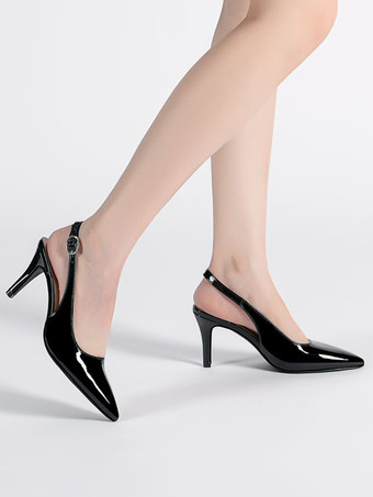 ブライダルシューズ ブラック ブライダルシューズ パテントPUアッパー ポインテッドトゥ