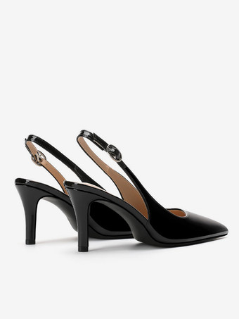 ブライダルシューズ ブラック ブライダルシューズ パテントPUアッパー ポインテッドトゥ