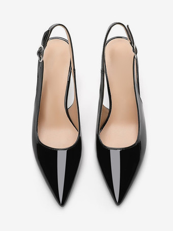 ブライダルシューズ ブラック ブライダルシューズ パテントPUアッパー ポインテッドトゥ