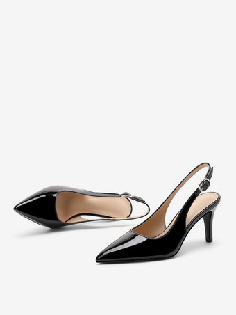 ブライダルシューズ ブラック ブライダルシューズ パテントPUアッパー ポインテッドトゥ