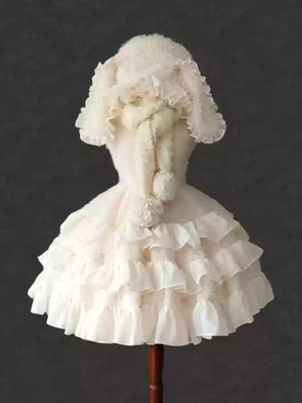 アイボリー   ゴシック ロリータ ドレス フリル ブラック エクリュ ホワイト