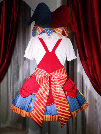 スイートロリータ帽子 赤いリボンアクセサリー カラーブロック ポリエステルロリータアクセサリー