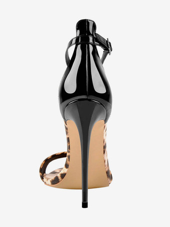 レディースヒールサンダル ポインテッドトゥ スティレットヒールサンダル パテントPUアッパー
