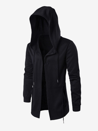 ブラック メンズ パーカー 長袖 ブラック シンプル スポーツ ジャケット パーカー