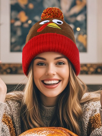 レッド 休日コスチューム 感謝祭 ライトブラウン 感謝祭帽子