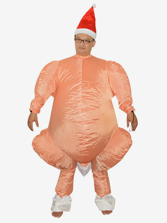 オレンジ 感謝祭コスチューム オレンジ メンズ 長袖 ジャンプスーツ