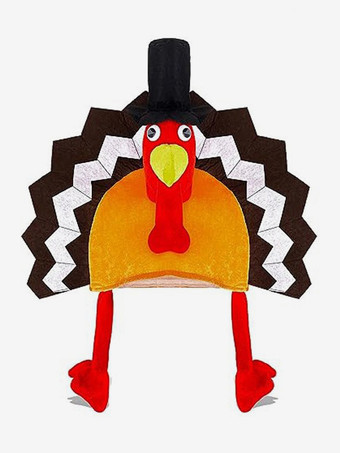 オレンジ 感謝祭の休日のコスチューム オレンジファイバーの感謝祭の帽子