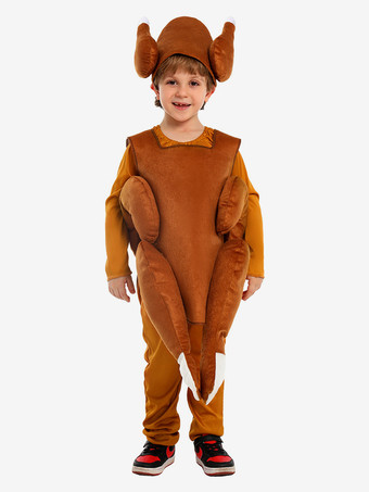 感謝祭コスチューム ブラウン 男の子用 ファイバー ノースリーブ ホリデートップ