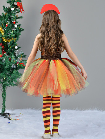 3ピースの感謝祭コスチューム ノースリーブの感謝祭ドレス