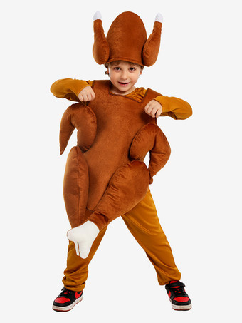 ブラウン感謝祭コスチューム ブラウン 男の子用 ファイバー ノースリーブ ホリデートップ