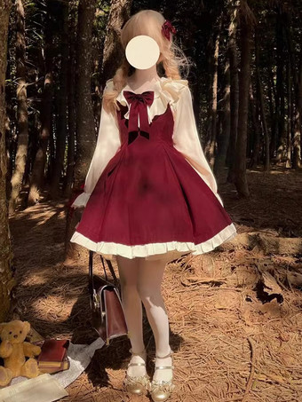 Robe Sweet Lolita Robe en polyester à manches longues Robe Sweet Christmas Lolita