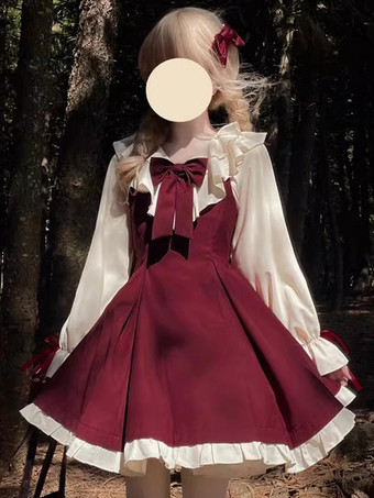 Robe Sweet Lolita Robe en polyester à manches longues Robe Sweet Christmas Lolita
