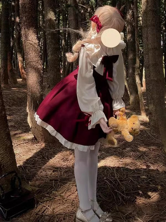 Robe Sweet Lolita Robe en polyester à manches longues Robe Sweet Christmas Lolita
