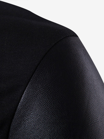 メンズ ジャケット ジッパー付き ヴィンテージ スタンドカラー アシンメトリー 長袖 コート