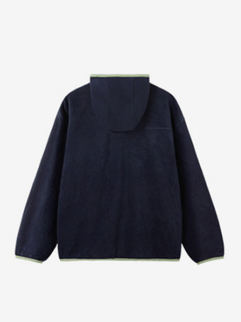 メンズジャケット 長袖 暖かいフリース 冬 ネイビーブルー カジュアル ポケット コート