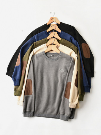 Sudadera de manga larga con diseño vintage y forro polar para hombre