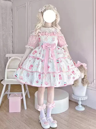 Robe Sweet Lolita en polyester sans manches robe Sweet Jumper Lolita