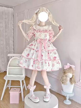 Robe Sweet Lolita en polyester sans manches robe Sweet Jumper Lolita