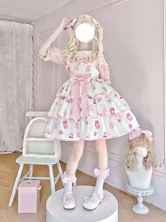 Robe Sweet Lolita en polyester sans manches robe Sweet Jumper Lolita