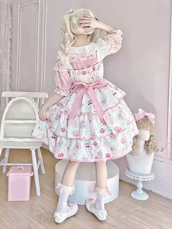 Robe Sweet Lolita en polyester sans manches robe Sweet Jumper Lolita