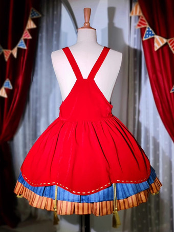 Robe Lolita douce en polyester sans manches avec pull à franges Robe Lolita douce de Noël