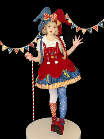 Robe Lolita douce en polyester sans manches avec pull à franges Robe Lolita douce de Noël