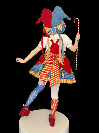 Robe Lolita douce en polyester sans manches avec pull à franges Robe Lolita douce de Noël