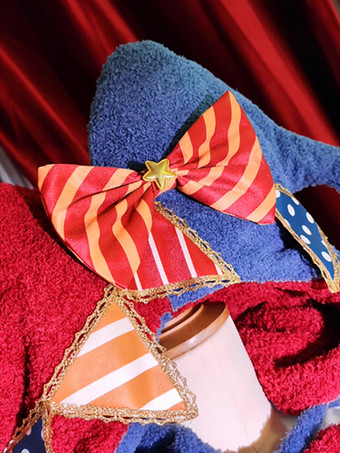 スイートロリータ帽子 赤いリボンアクセサリー カラーブロック ポリエステルロリータアクセサリー