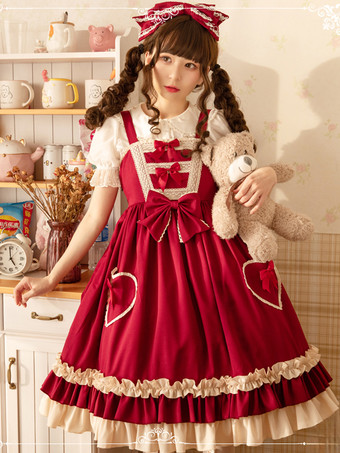 Vestido dulce lolita de poliéster sin mangas Vestido dulce lolita
