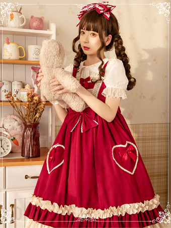 Vestido dulce lolita de poliéster sin mangas Vestido dulce lolita