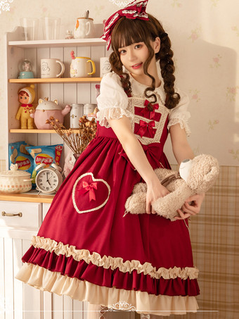 Vestido dulce lolita de poliéster sin mangas Vestido dulce lolita