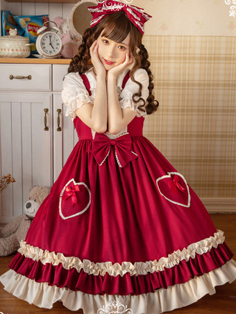 Vestido dulce lolita de poliéster sin mangas Vestido dulce lolita