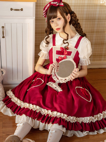 Vestido dulce lolita de poliéster sin mangas Vestido dulce lolita